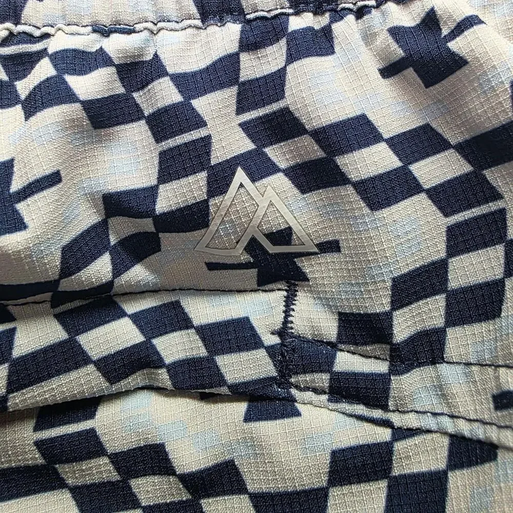 Alpine Design Swim Shorts Mens XL Blue Geometric Print Mesh Liner Zip Pocket